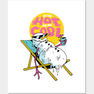 Melting Snowman on the Beach // It's So Hot to Be Cool Posters and Art